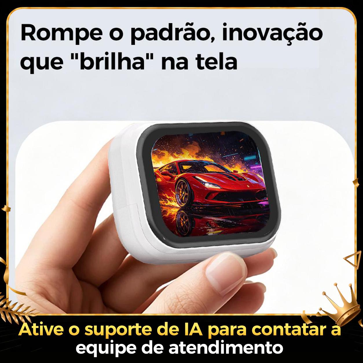 Fone Eletro Bluetooth TWS com tela, cancelamento de ruído e chamadas da Vapto